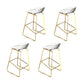 Glam Acrylic Bar Stools Low Back Dining Stools with Metal Base