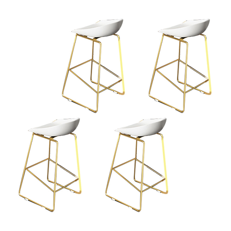 Glam Acrylic Bar Stools Low Back Dining Stools with Metal Base