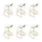 Glam Acrylic Bar Stools Low Back Dining Stools with Metal Base
