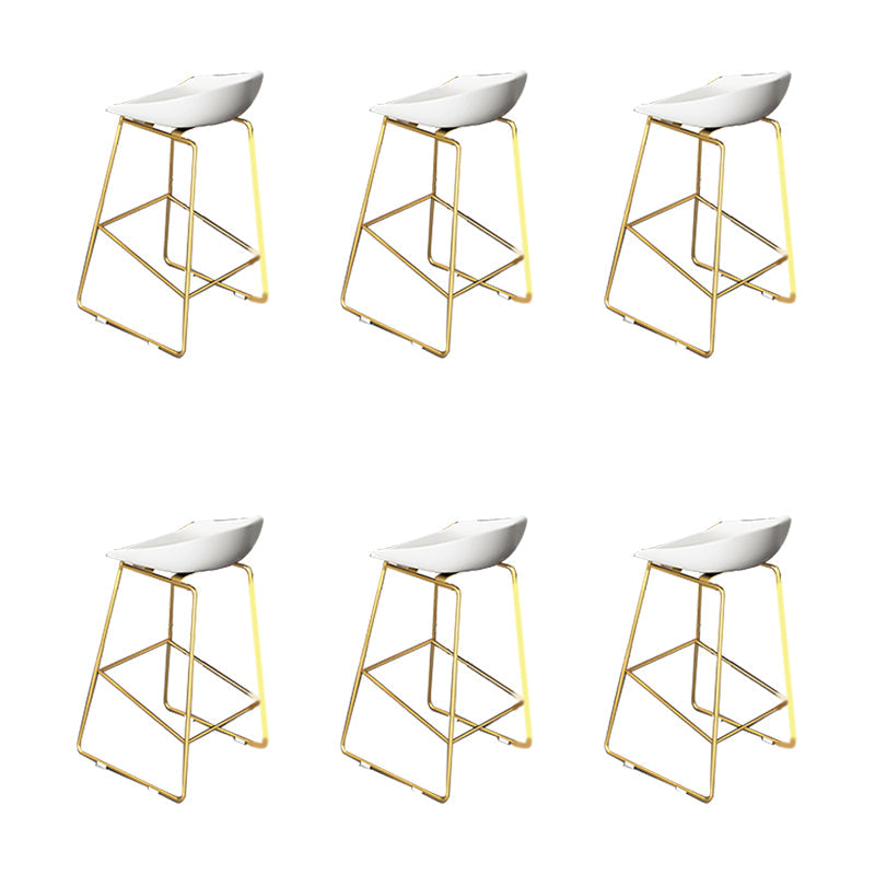 Glam Acrylic Bar Stools Low Back Dining Stools with Metal Base