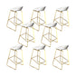 Glam Acrylic Bar Stools Low Back Dining Stools with Metal Base