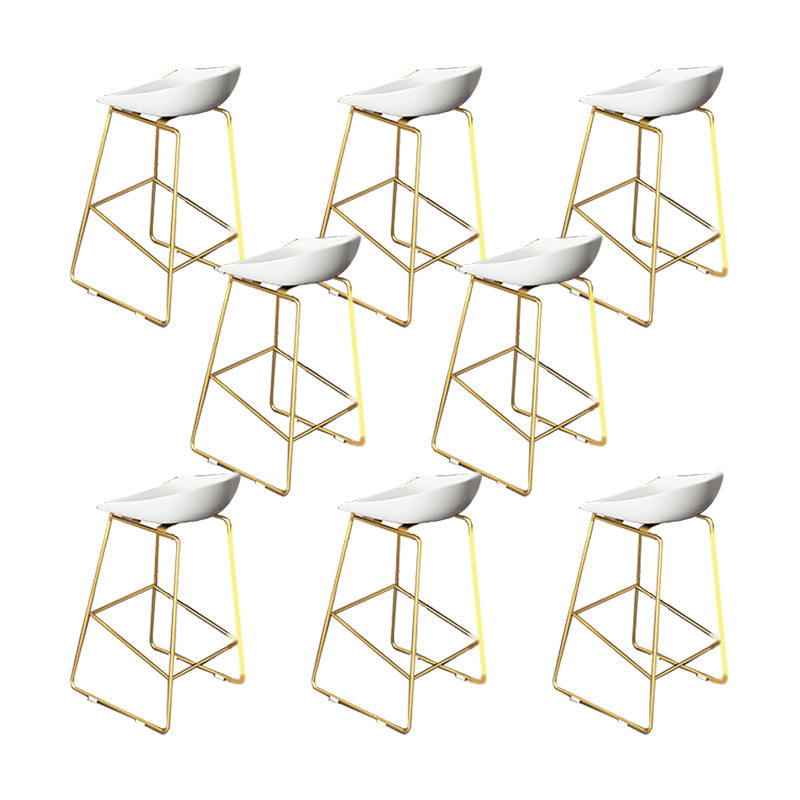 Glam Acrylic Bar Stools Low Back Dining Stools with Metal Base