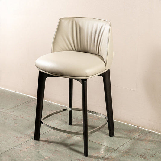 Industrial Style Counter Chair Wood Footrest Counter Stool for Restaurant