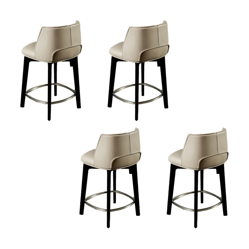 Industrial Style Counter Chair Wood Footrest Counter Stool for Restaurant Grey 4 Piece Set Clearhalo 'Bar Furniture' 'Bar Stools' 'bar_stools' 'furn' 'furn_bar_stools' 'Furniture' 'Kitchen & Dining Furniture' 7270013