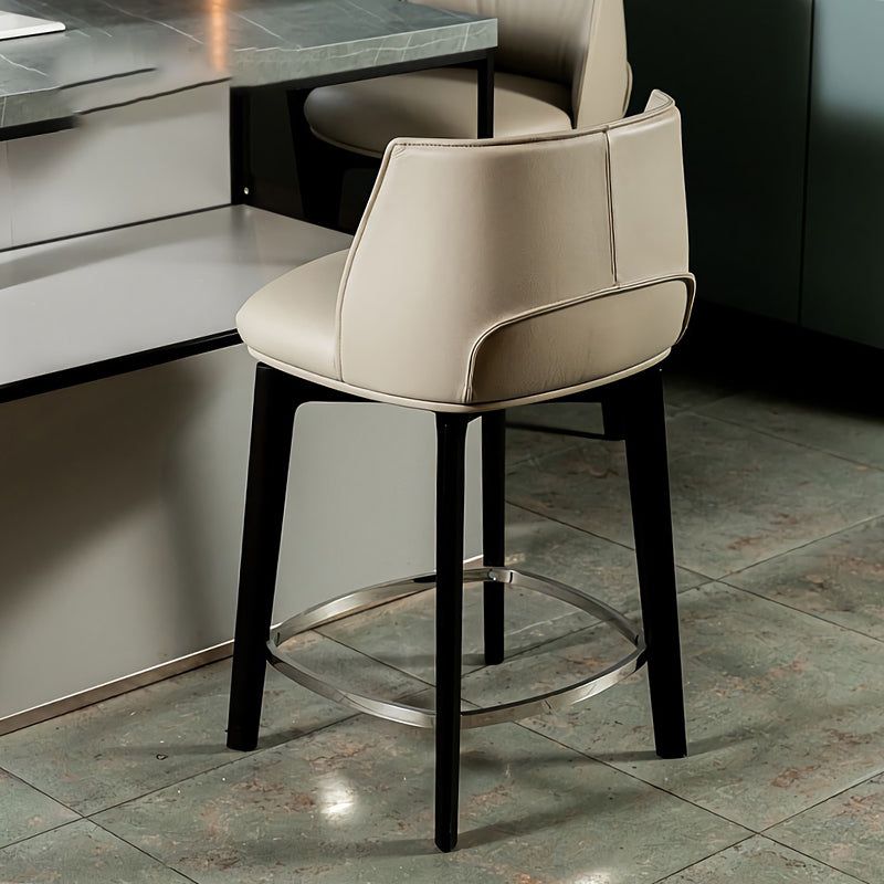 Industrial Style Counter Chair Wood Footrest Counter Stool for Restaurant Grey 1 Piece Clearhalo 'Bar Furniture' 'Bar Stools' 'bar_stools' 'furn' 'furn_bar_stools' 'Furniture' 'Kitchen & Dining Furniture' 7270015