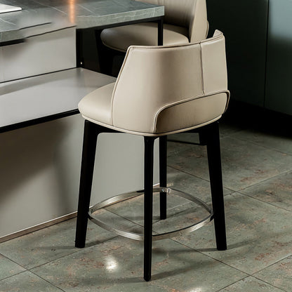 Industrial Style Counter Chair Wood Footrest Counter Stool for Restaurant Grey 1 Piece Clearhalo 'Bar Furniture' 'Bar Stools' 'bar_stools' 'furn' 'furn_bar_stools' 'Furniture' 'Kitchen & Dining Furniture' 7270015