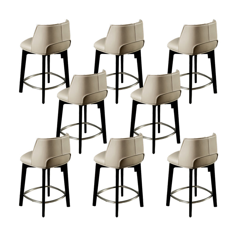 Industrial Style Counter Chair Wood Footrest Counter Stool for Restaurant Grey 8 Piece Set Clearhalo 'Bar Furniture' 'Bar Stools' 'bar_stools' 'furn' 'furn_bar_stools' 'Furniture' 'Kitchen & Dining Furniture' 7270016