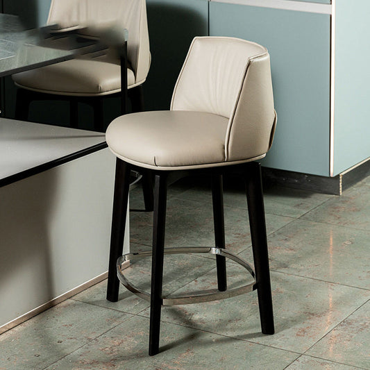 Industrial Style Counter Chair Wood Footrest Counter Stool for Restaurant