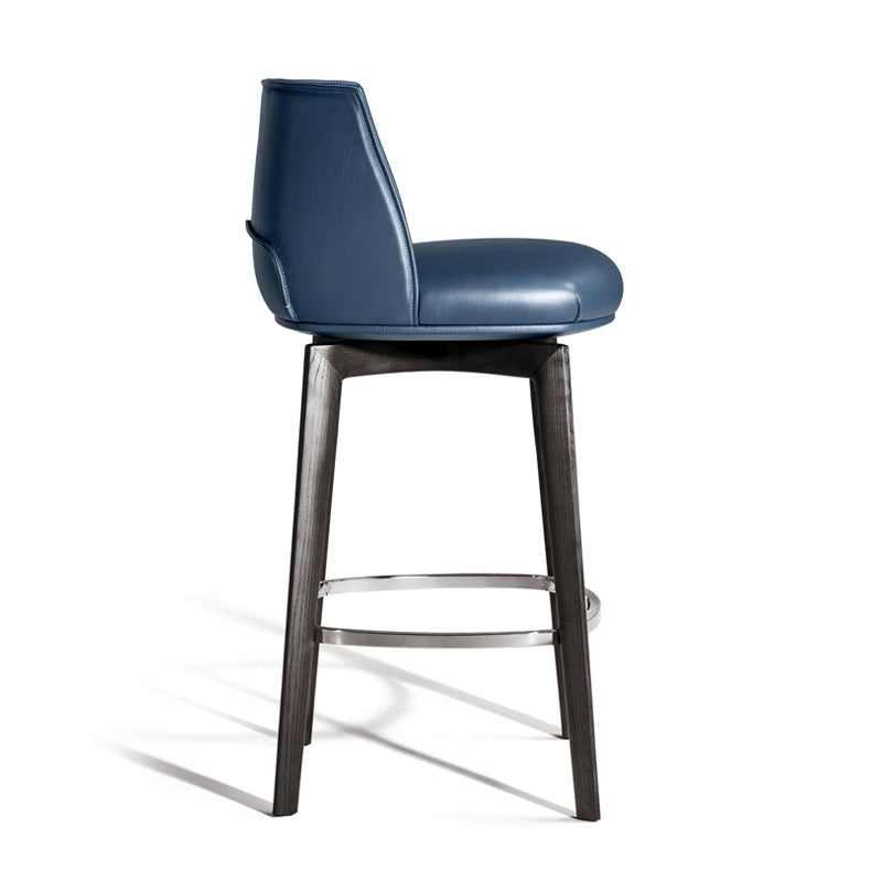 Industrial Style Counter Chair Wood Footrest Counter Stool for Restaurant Blue 1 Piece Clearhalo 'Bar Furniture' 'Bar Stools' 'bar_stools' 'furn' 'furn_bar_stools' 'Furniture' 'Kitchen & Dining Furniture' 7270018