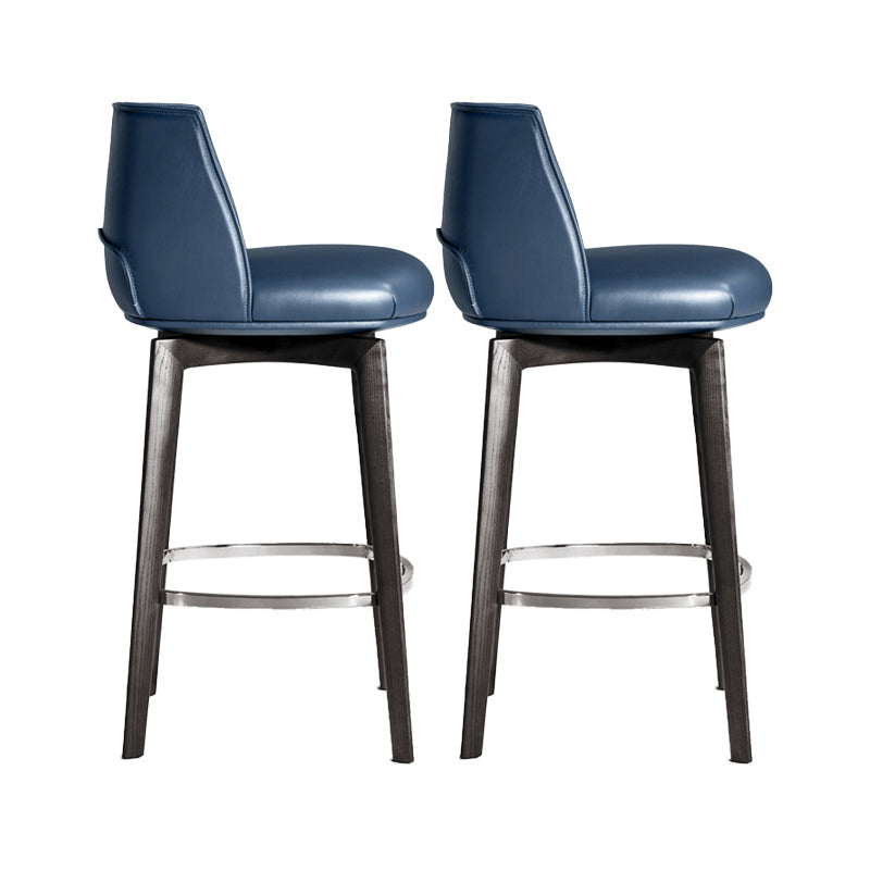 Industrial Style Counter Chair Wood Footrest Counter Stool for Restaurant Blue 2 Piece Set Clearhalo 'Bar Furniture' 'Bar Stools' 'bar_stools' 'furn' 'furn_bar_stools' 'Furniture' 'Kitchen & Dining Furniture' 7270020