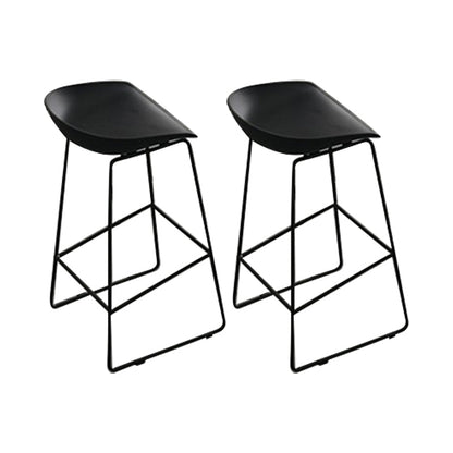 Glam Low Back Bar Stools Metal Dining Stools with Metal Base