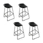 Glam Low Back Bar Stools Metal Dining Stools with Metal Base