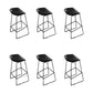 Glam Low Back Bar Stools Metal Dining Stools with Metal Base