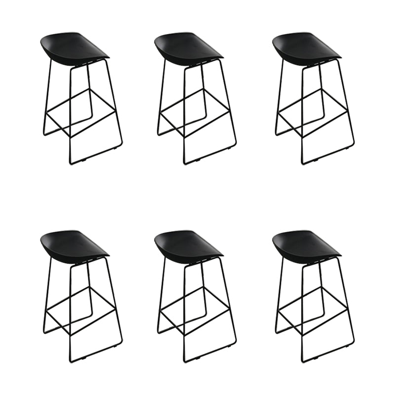 Glam Low Back Bar Stools Metal Dining Stools with Metal Base