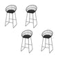 Glam Low Back Bar Stools Metal Dining Stools with Metal Base