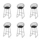 Glam Low Back Bar Stools Metal Dining Stools with Metal Base