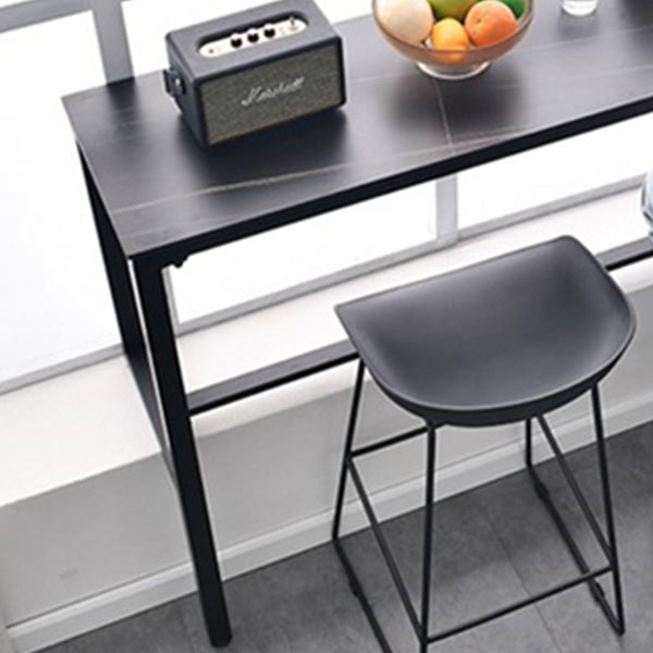 Glam Low Back Bar Stools Metal Dining Stools with Metal Base