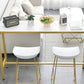 Glam Low Back Bar Stools Metal Dining Stools with Metal Base