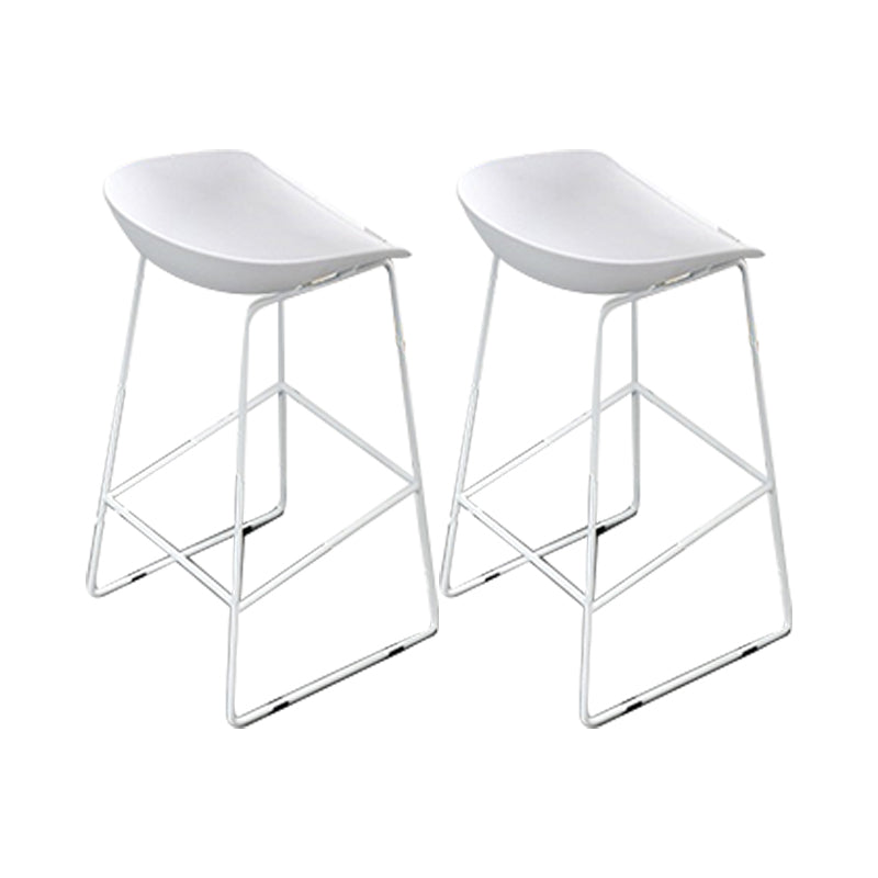 Glam Low Back Bar Stools Metal Dining Stools with Metal Base