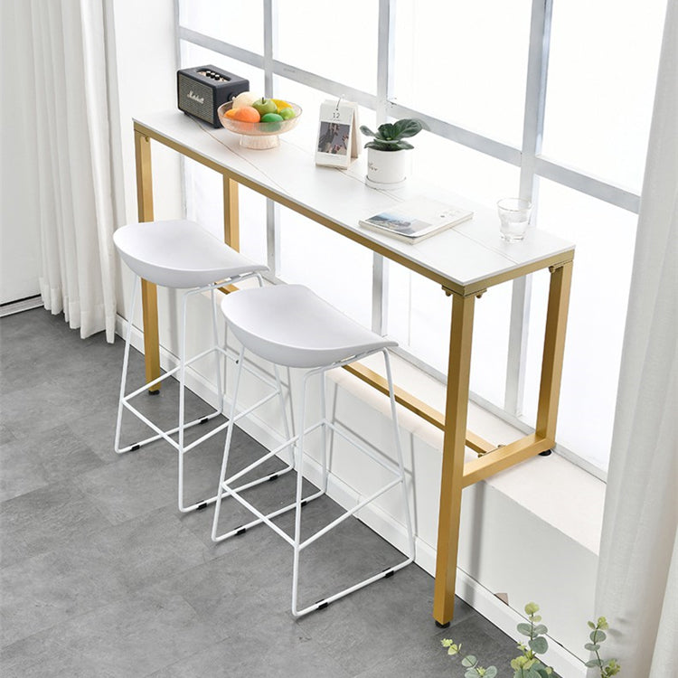 Glam Low Back Bar Stools Metal Dining Stools with Metal Base