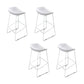 Glam Low Back Bar Stools Metal Dining Stools with Metal Base
