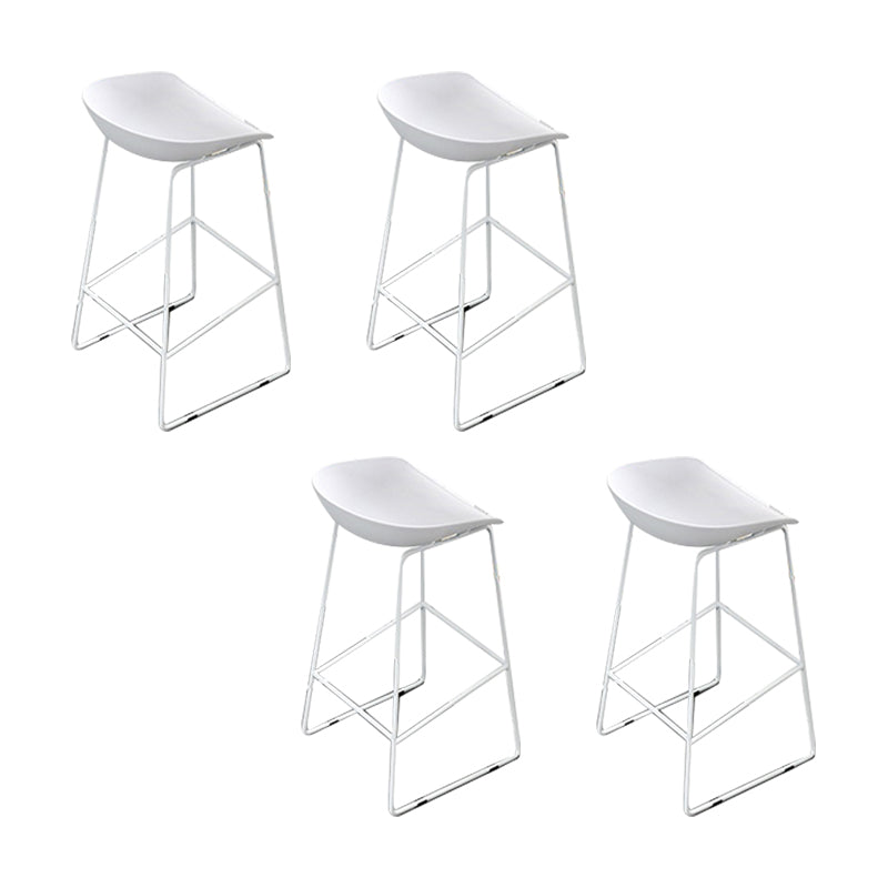 Glam Low Back Bar Stools Metal Dining Stools with Metal Base