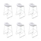 Glam Low Back Bar Stools Metal Dining Stools with Metal Base