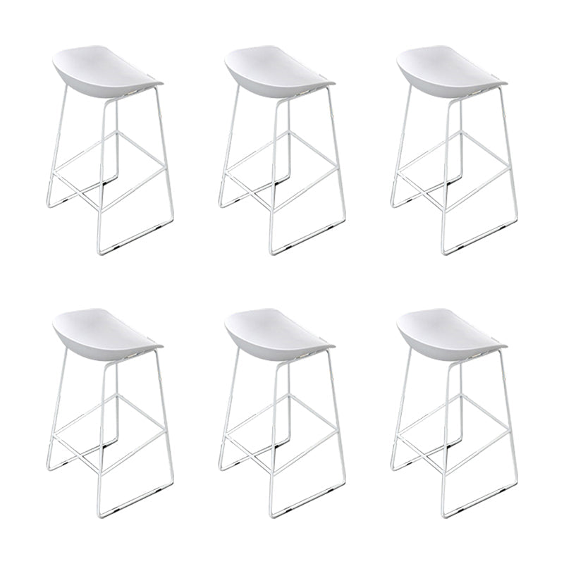 Glam Low Back Bar Stools Metal Dining Stools with Metal Base