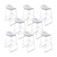Glam Low Back Bar Stools Metal Dining Stools with Metal Base