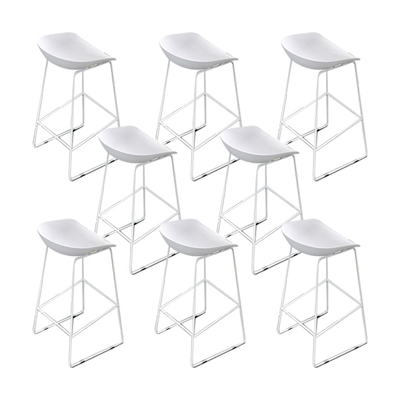 Glam Low Back Bar Stools Metal Dining Stools with Metal Base