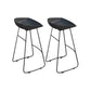 Glam Low Back Bar Stools Metal Dining Stools with Metal Base