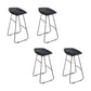 Glam Low Back Bar Stools Metal Dining Stools with Metal Base