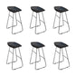 Glam Low Back Bar Stools Metal Dining Stools with Metal Base
