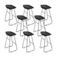Glam Low Back Bar Stools Metal Dining Stools with Metal Base