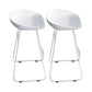 Glam Low Back Bar Stools Metal Dining Stools with Metal Base