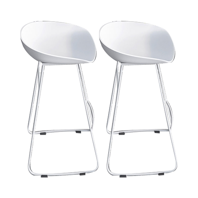 Glam Low Back Bar Stools Metal Dining Stools with Metal Base