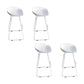 Glam Low Back Bar Stools Metal Dining Stools with Metal Base