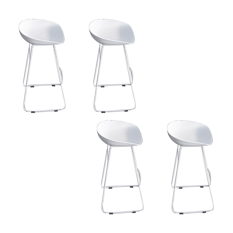 Glam Low Back Bar Stools Metal Dining Stools with Metal Base