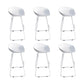 Glam Low Back Bar Stools Metal Dining Stools with Metal Base