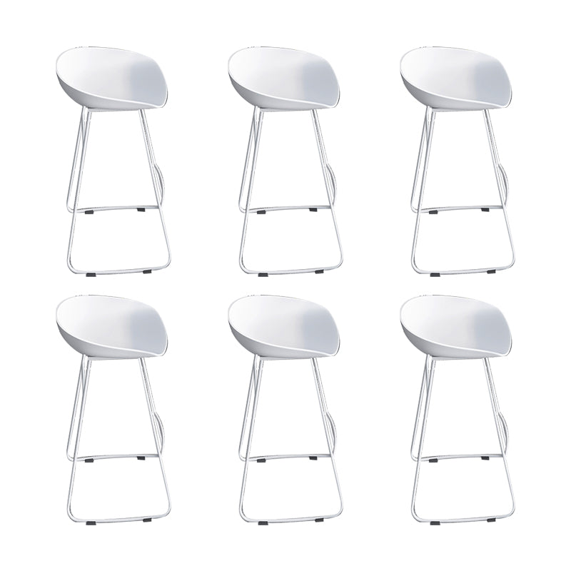 Glam Low Back Bar Stools Metal Dining Stools with Metal Base