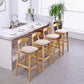 Upholstered Indoor Bar Stool Nordic Solid Wood Bar Stools with Natural Base