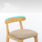 Upholstered Indoor Bar Stool Nordic Solid Wood Bar Stools with Natural Base