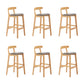 Upholstered Indoor Bar Stool Nordic Solid Wood Bar Stools with Natural Base
