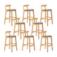 Upholstered Indoor Bar Stool Nordic Solid Wood Bar Stools with Natural Base