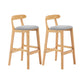 Upholstered Indoor Bar Stool Nordic Solid Wood Bar Stools with Natural Base