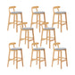 Upholstered Indoor Bar Stool Nordic Solid Wood Bar Stools with Natural Base