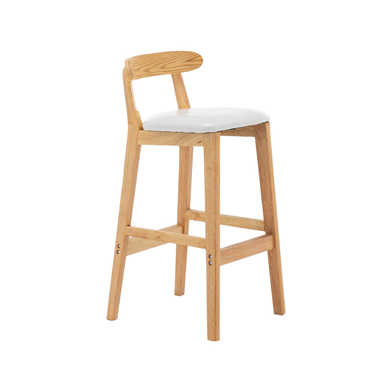 Upholstered Indoor Bar Stool Nordic Solid Wood Bar Stools with Natural Base