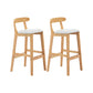 Upholstered Indoor Bar Stool Nordic Solid Wood Bar Stools with Natural Base