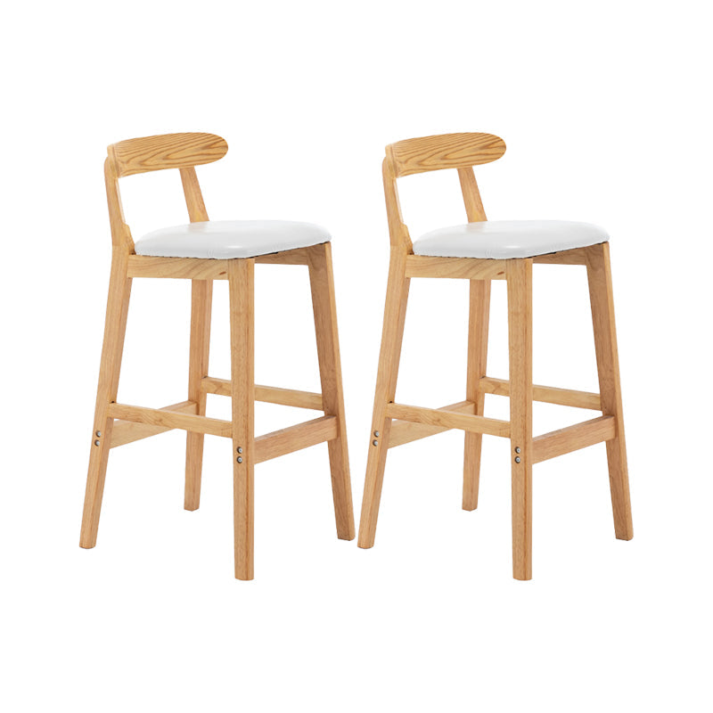 Upholstered Indoor Bar Stool Nordic Solid Wood Bar Stools with Natural Base