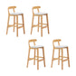Upholstered Indoor Bar Stool Nordic Solid Wood Bar Stools with Natural Base